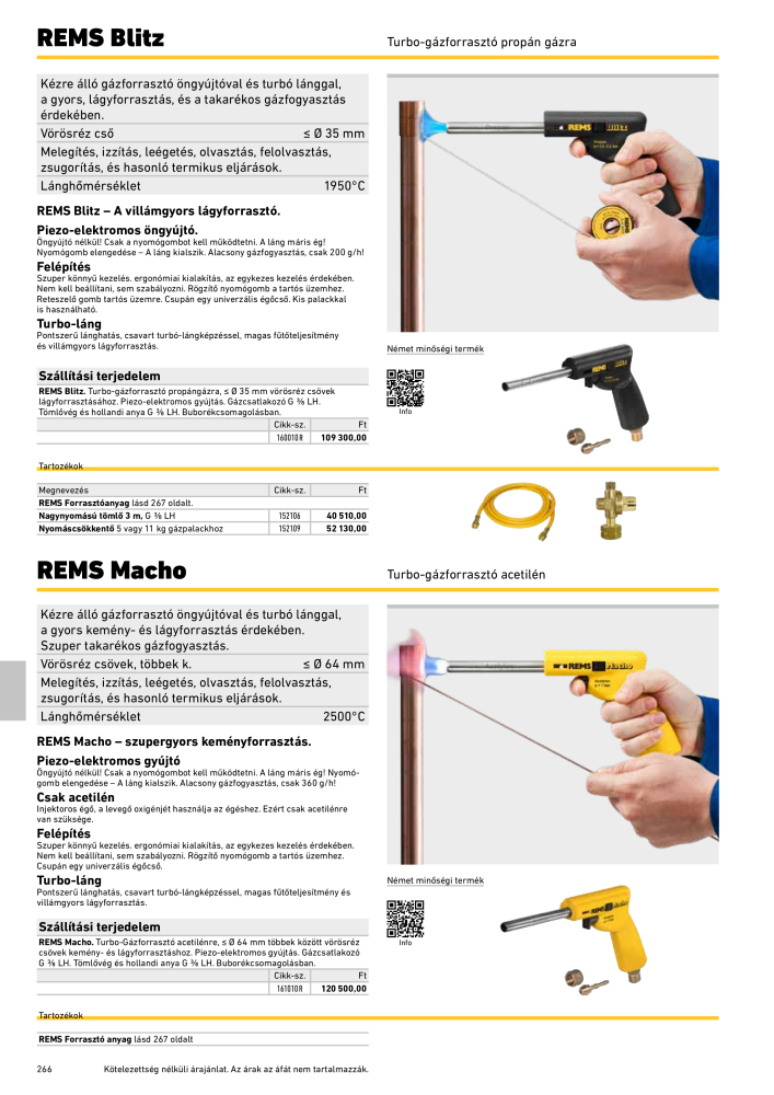 REMS Főkatalógus csőfeldolgozás Nº: 20324 - Página 266