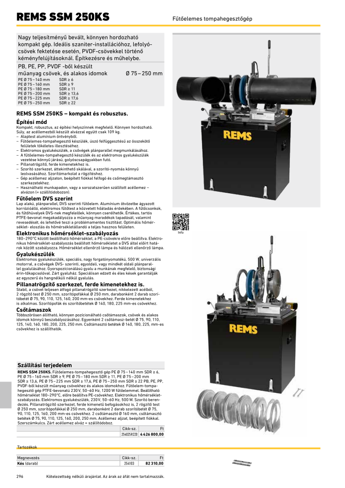 REMS Főkatalógus csőfeldolgozás NR.: 20324 - Pagina 296