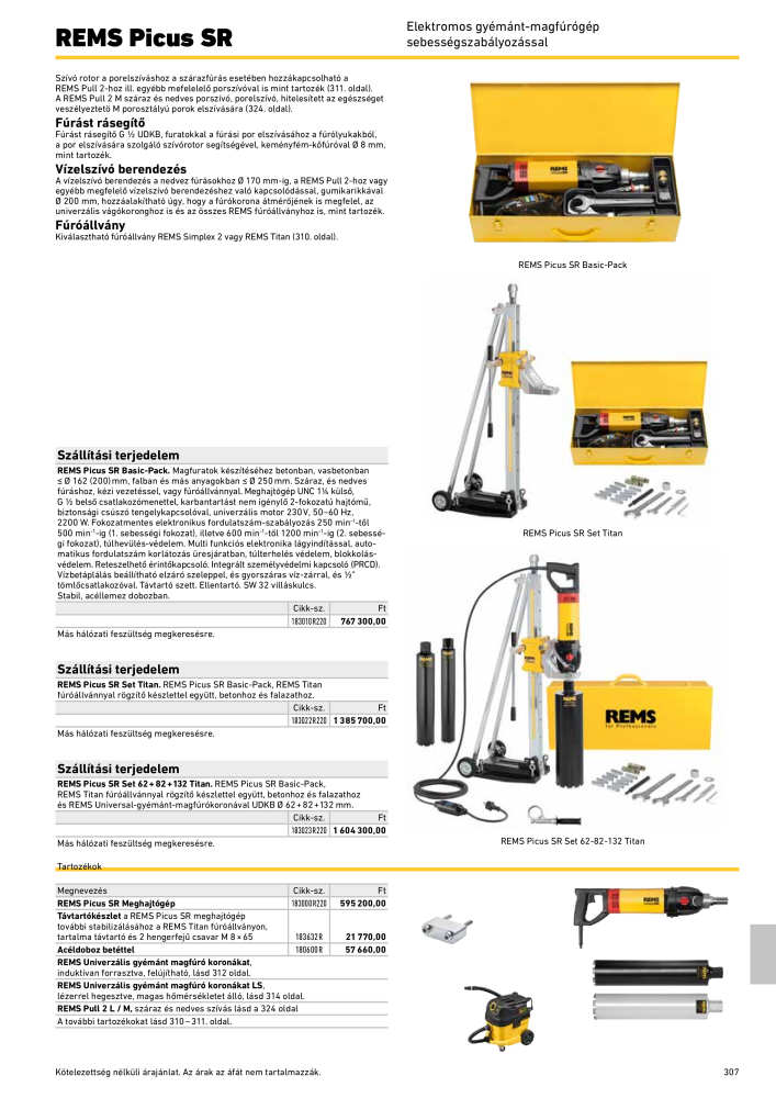REMS Főkatalógus csőfeldolgozás Č. 20324 - Strana 307