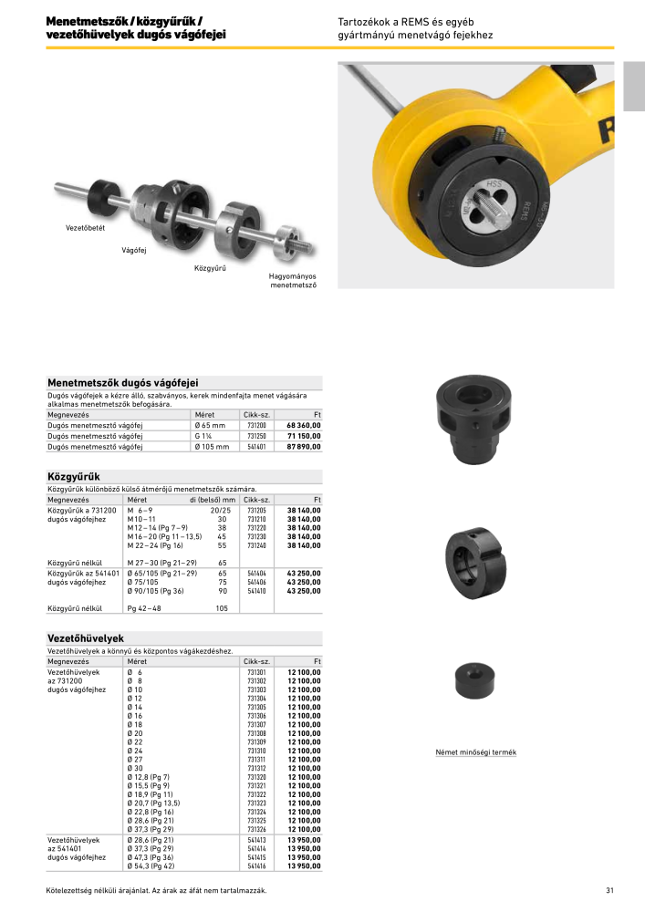 REMS Főkatalógus csőfeldolgozás NR.: 20324 - Pagina 31