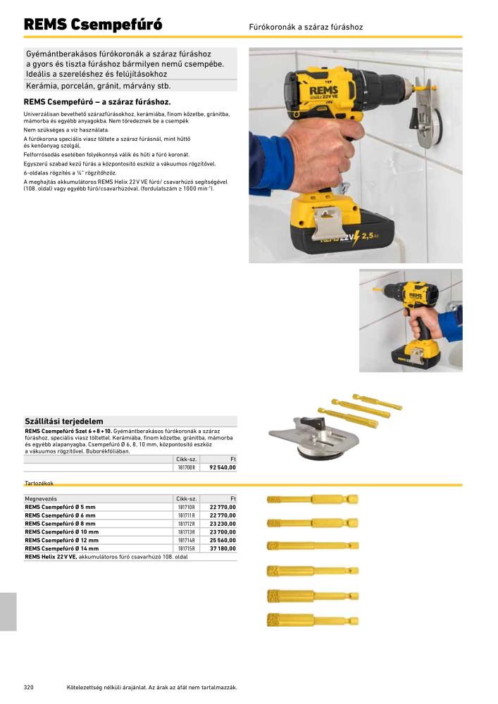 REMS Főkatalógus csőfeldolgozás NR.: 20324 - Pagina 320
