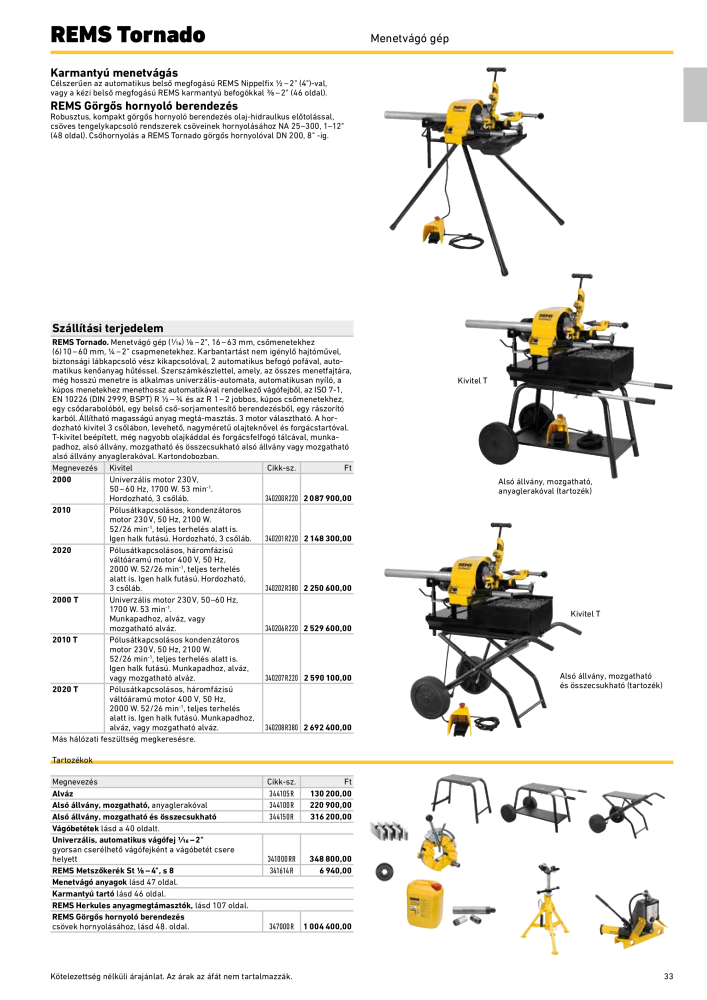 REMS Főkatalógus csőfeldolgozás Nº: 20324 - Página 33
