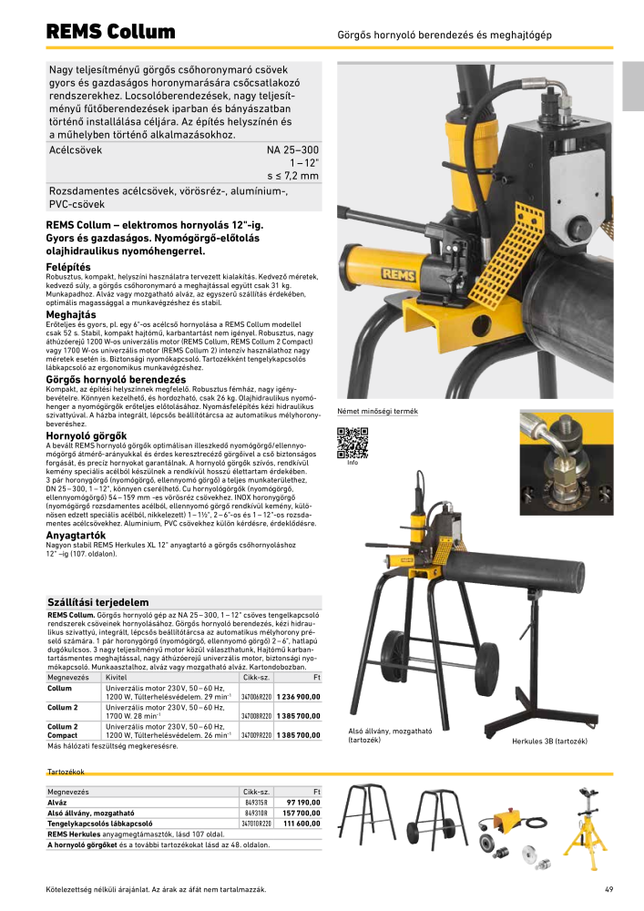 REMS Főkatalógus csőfeldolgozás NR.: 20324 - Seite 49