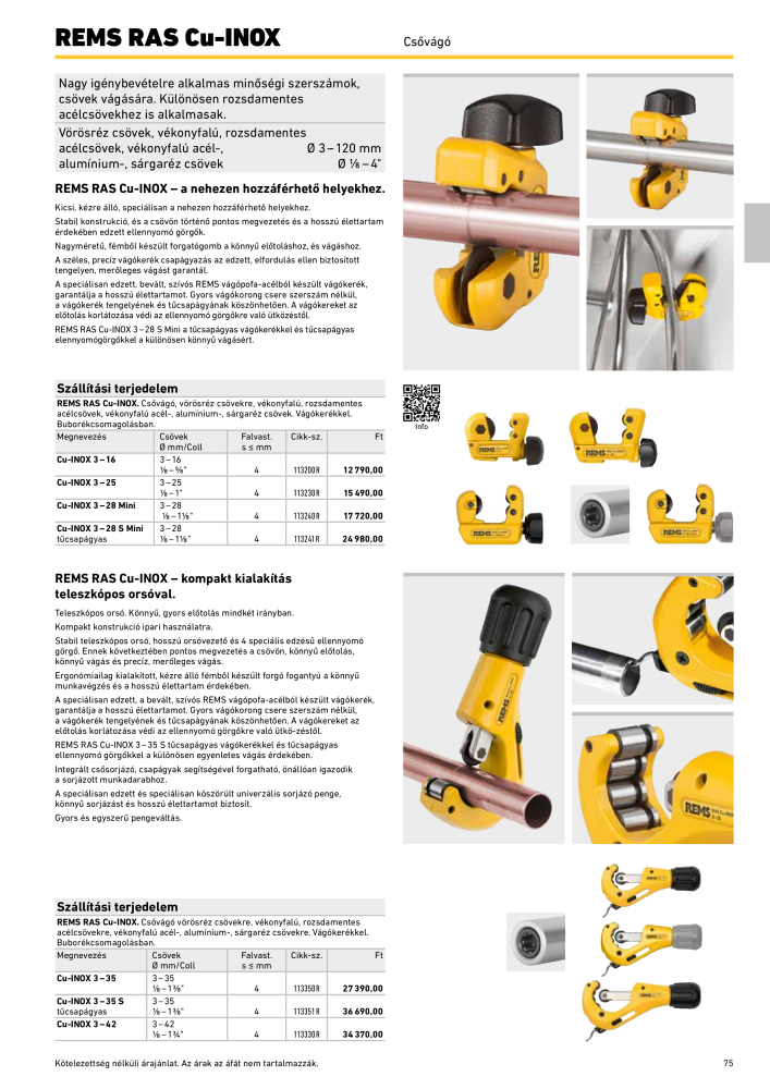 REMS Főkatalógus csőfeldolgozás Č. 20324 - Strana 75