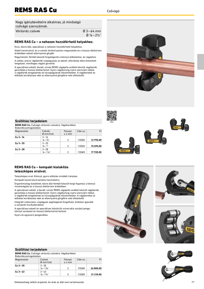REMS Főkatalógus csőfeldolgozás NR.: 20324 - Seite 77