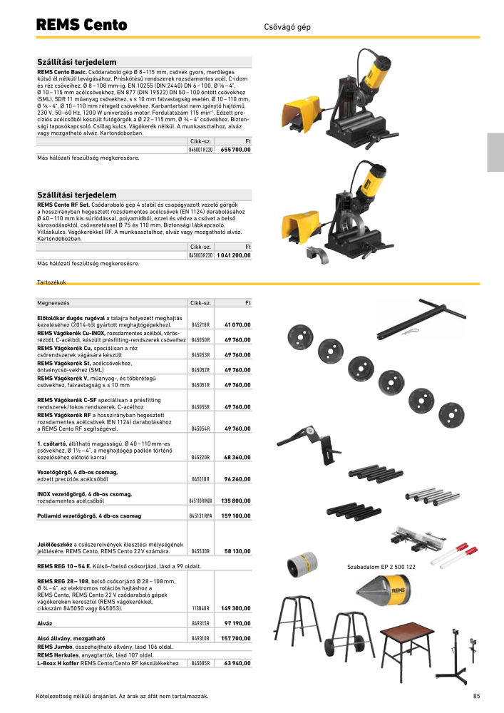 REMS Főkatalógus csőfeldolgozás NR.: 20324 - Seite 85