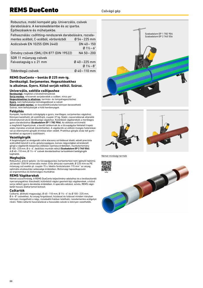 REMS Főkatalógus csőfeldolgozás Nº: 20324 - Página 88