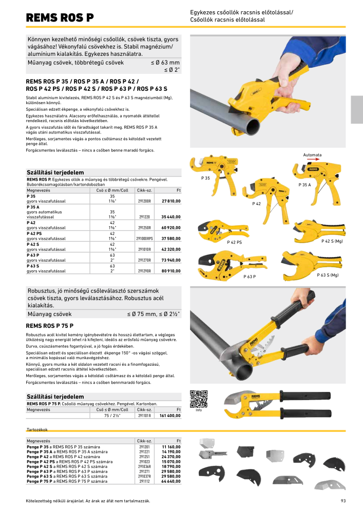 REMS Főkatalógus csőfeldolgozás NR.: 20324 - Seite 93