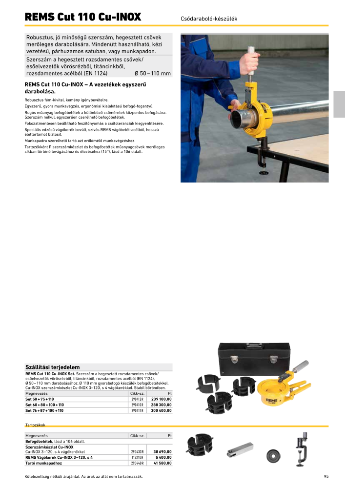 REMS Főkatalógus csőfeldolgozás Nº: 20324 - Página 95
