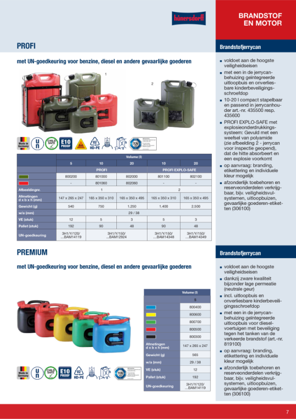 Hünersdorff Kraftstoff-Kanister PROFI EXPLO-SAFE 10L,oliv,UN-Zulassung,HDPE,schwarzes Zubehör 801100