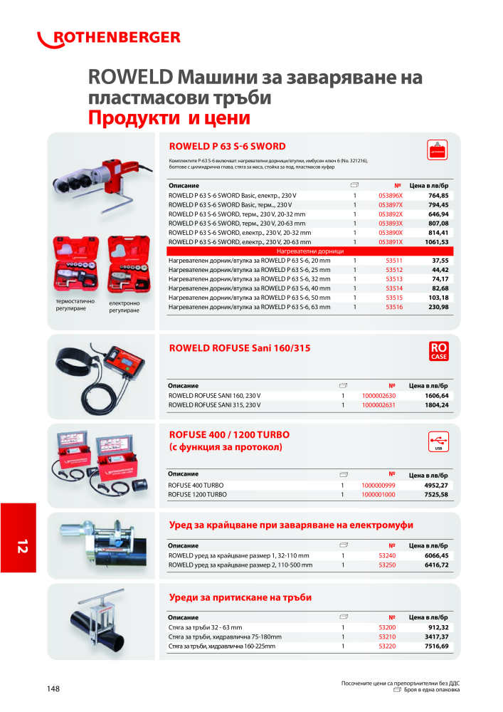 Rothenberger Основен каталог Nº: 20355 - Página 148