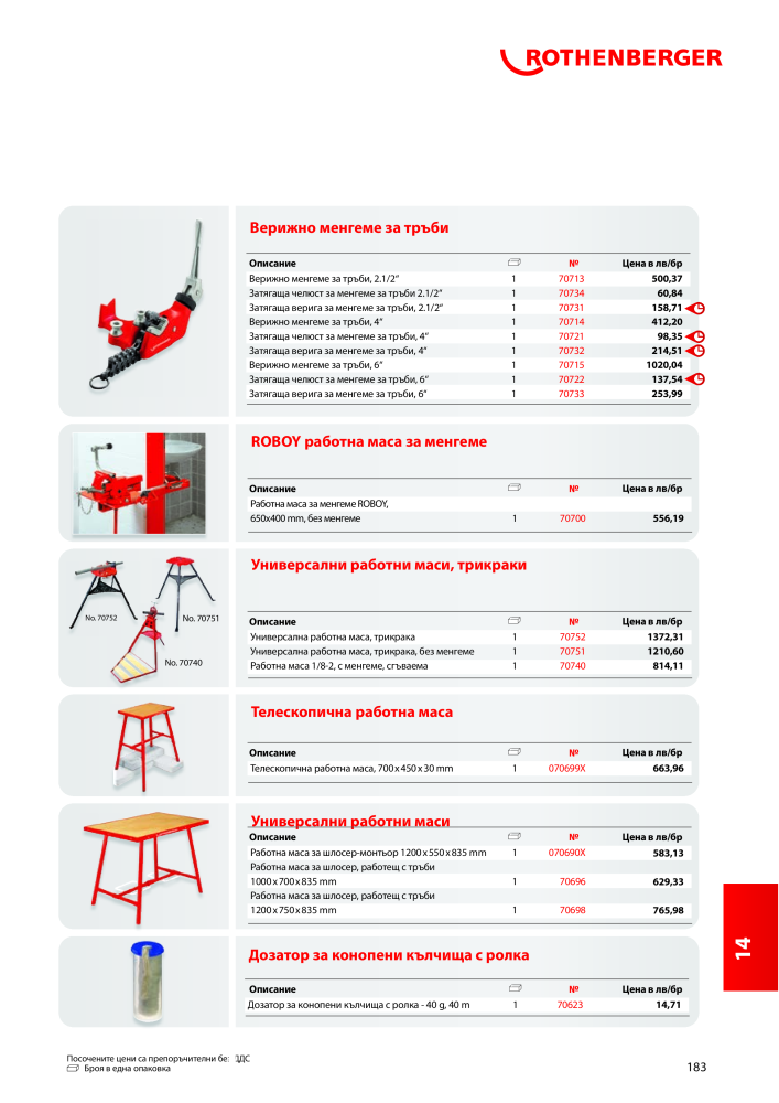 Rothenberger Основен каталог Nb. : 20355 - Page 183