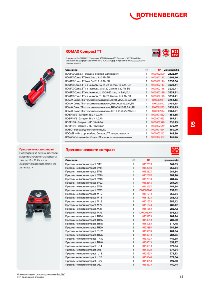 Rothenberger Основен каталог Č. 20355 - Strana 65