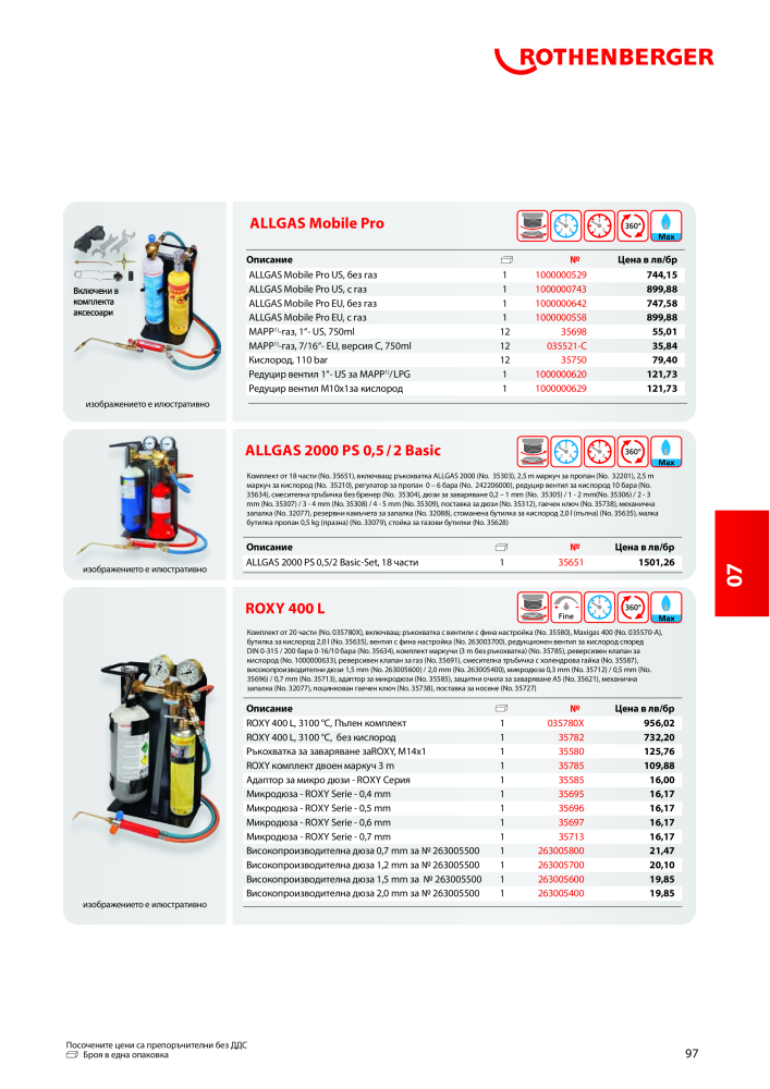 Rothenberger Основен каталог Nb. : 20355 - Page 97