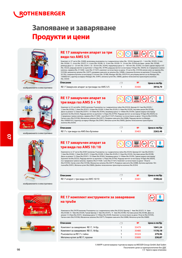 Rothenberger Основен каталог Č. 20355 - Strana 98
