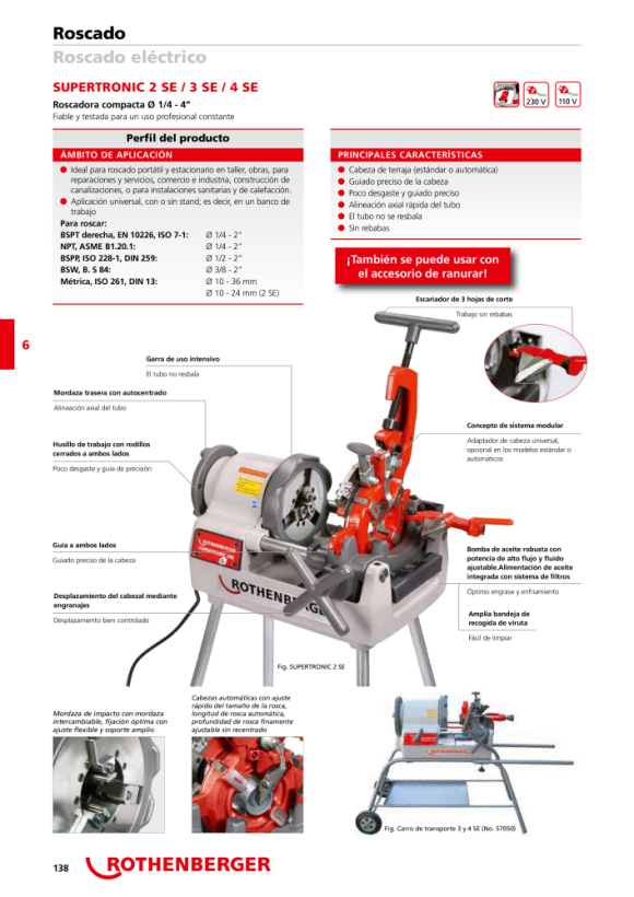 Rothenberger SUPERTRONIC 3SE,Stand.,BSPT R1/2-3,230V 56250