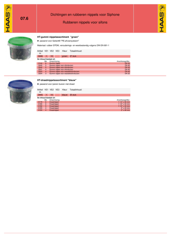 Otto Haas Gummi-Nippel-Sortiment "TRANSPARENT", passend für muffenlose, Rohre, aufgemuffte HT-Rohre und Siphon 3441