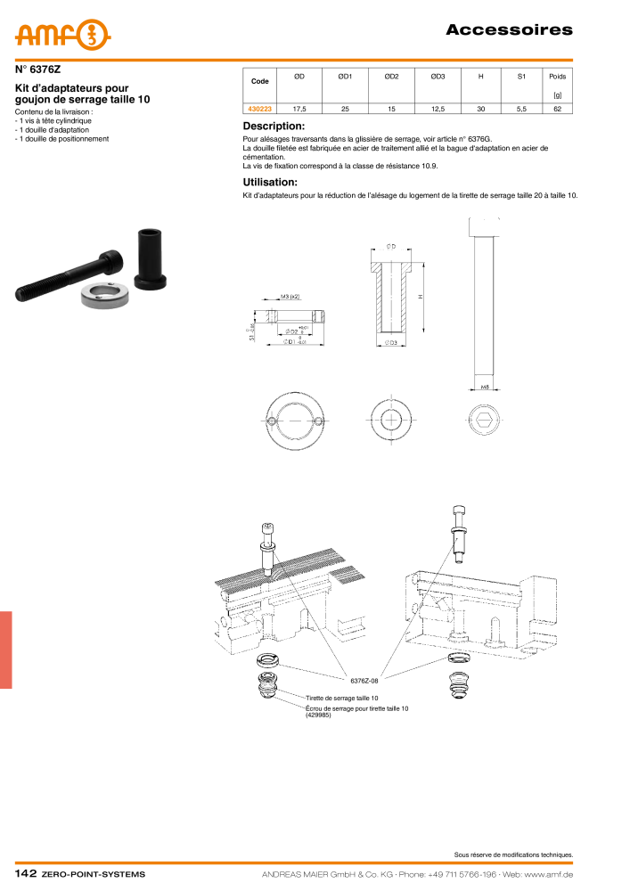 Catalogue AMF SYSTÈMES POINT ZÉRO Nº: 20364 - Página 142