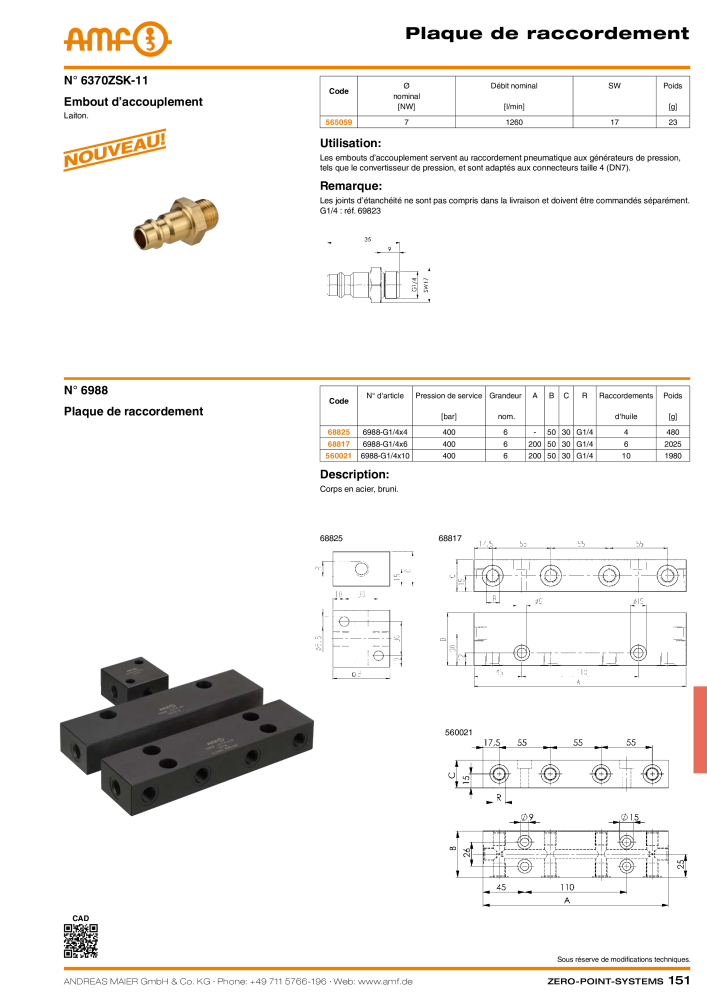 Catalogue AMF SYSTÈMES POINT ZÉRO NR.: 20364 - Seite 151