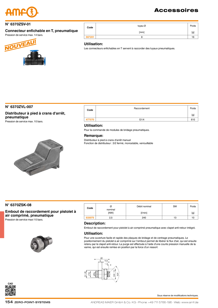 Catalogue AMF SYSTÈMES POINT ZÉRO NO.: 20364 - Page 154