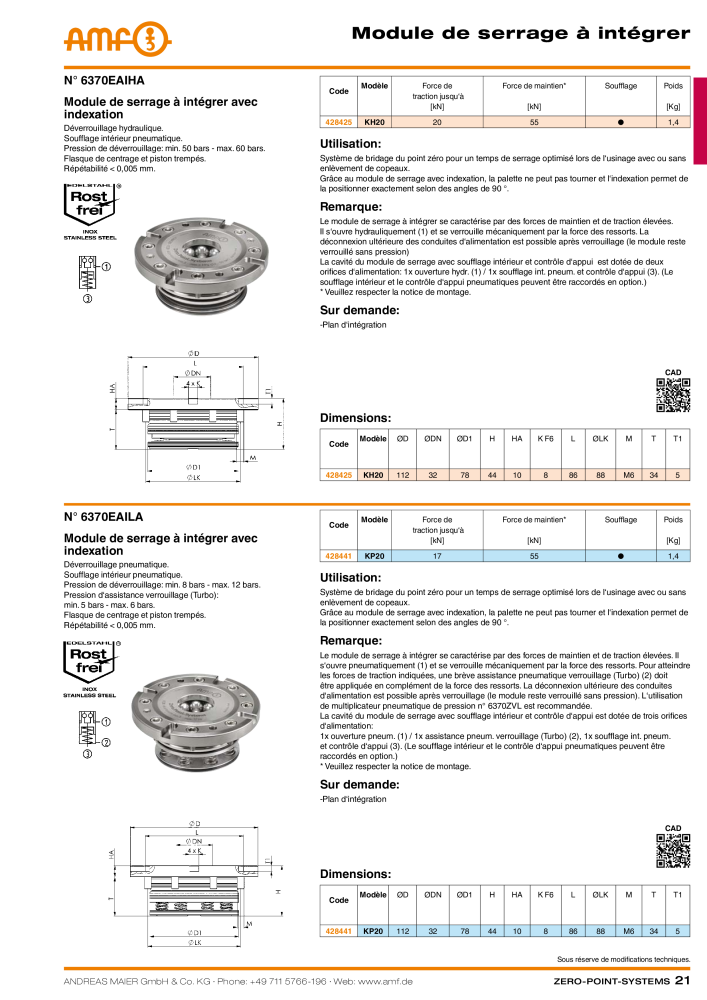 Catalogue AMF SYSTÈMES POINT ZÉRO NR.: 20364 - Seite 21