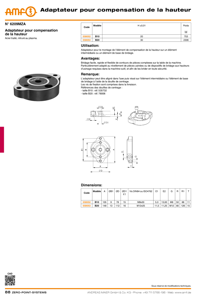 Catalogue AMF SYSTÈMES POINT ZÉRO Nº: 20364 - Página 88