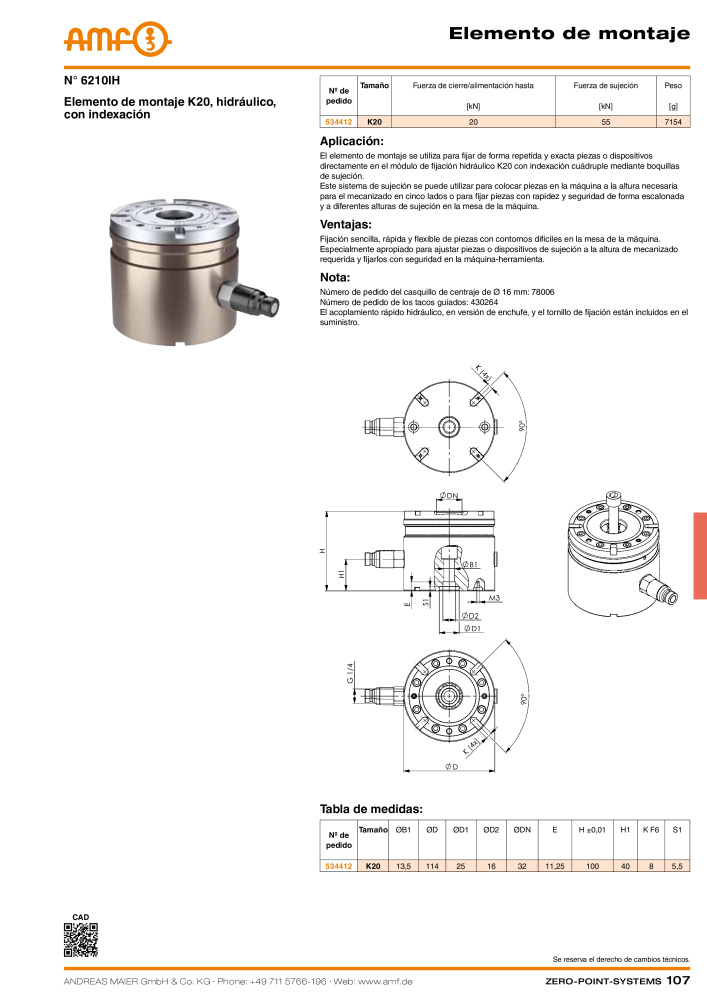 Catálogo AMF SISTEMAS PUNTO CERO Nb. : 20365 - Page 107