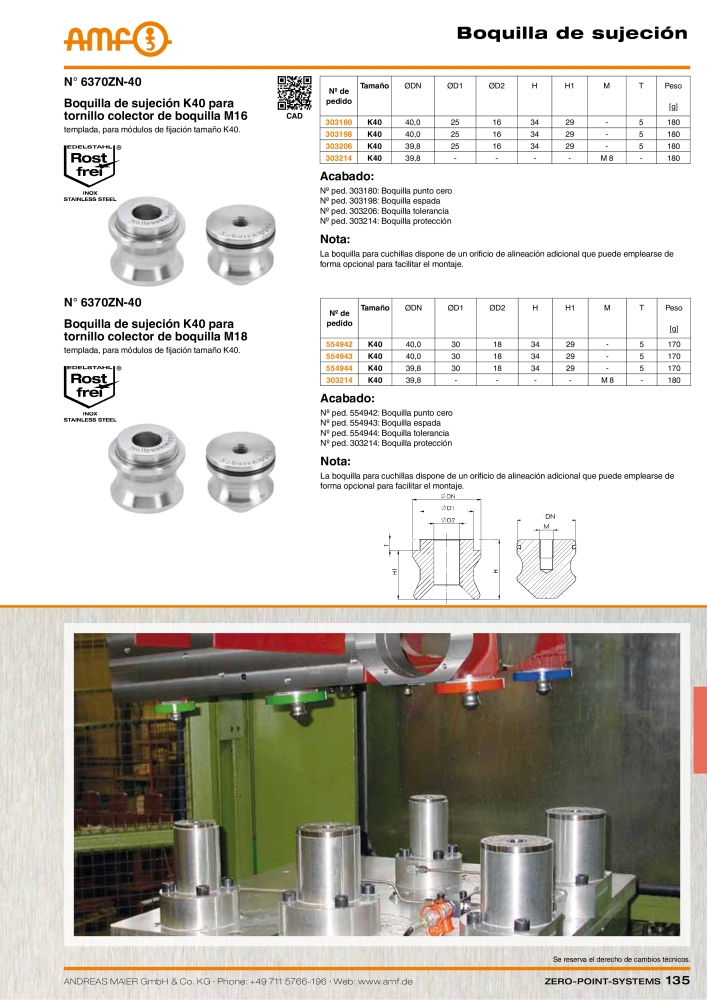 Catálogo AMF SISTEMAS PUNTO CERO Nº: 20365 - Página 135