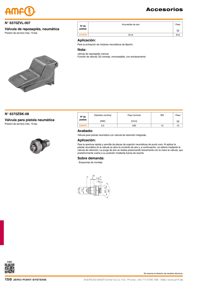 Catálogo AMF SISTEMAS PUNTO CERO Nº: 20365 - Página 156