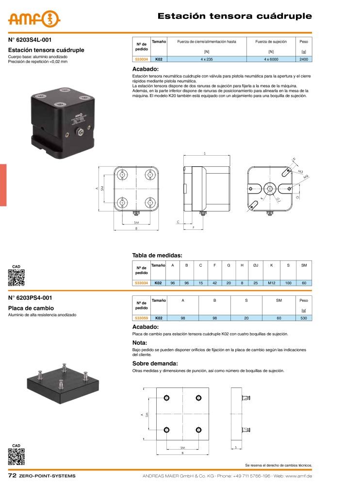 Catálogo AMF SISTEMAS PUNTO CERO NR.: 20365 - Seite 72