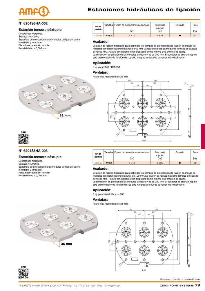 Catálogo AMF SISTEMAS PUNTO CERO Nº: 20365 - Página 79