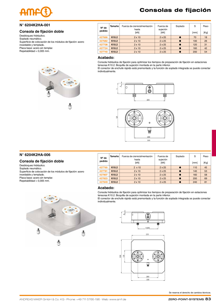 Catálogo AMF SISTEMAS PUNTO CERO Nb. : 20365 - Page 83