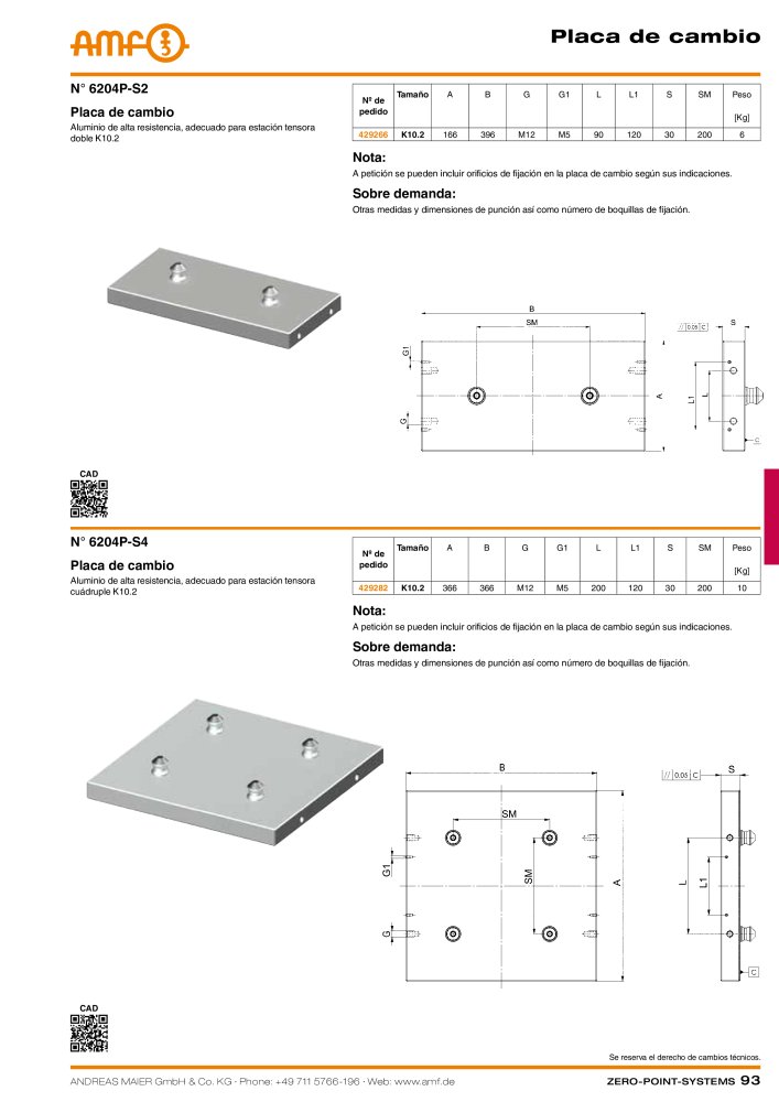 Catálogo AMF SISTEMAS PUNTO CERO Nb. : 20365 - Page 93