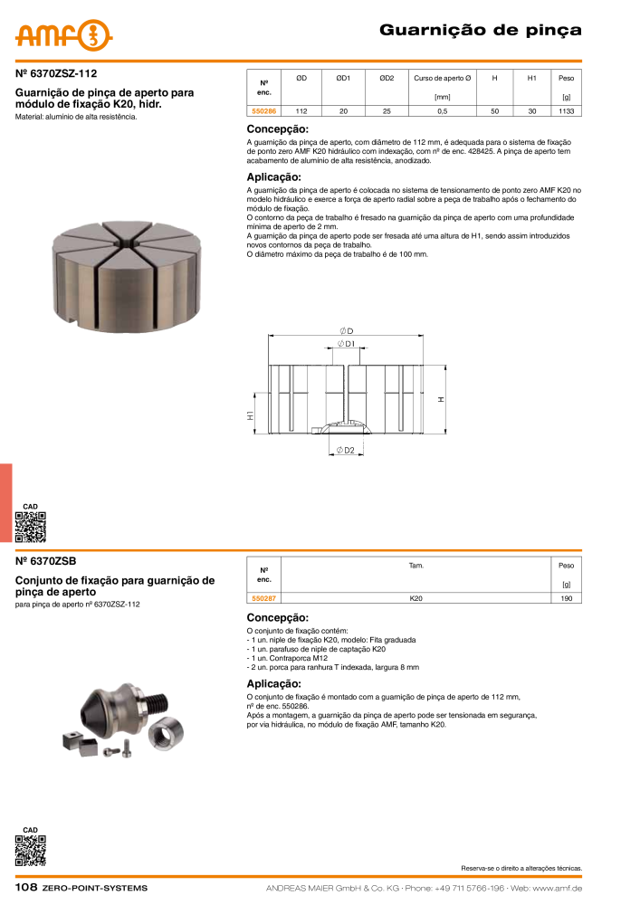 Catálogo AMF SISTEMAS DE PONTO ZERO NR.: 20366 - Seite 108