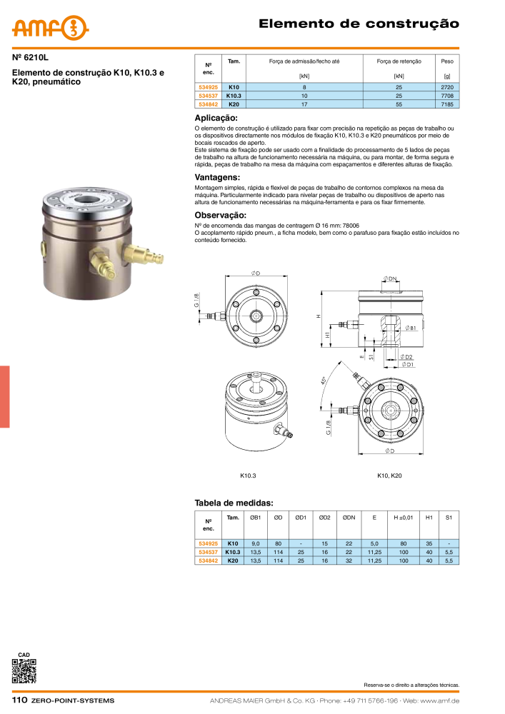 Catálogo AMF SISTEMAS DE PONTO ZERO NR.: 20366 - Seite 110