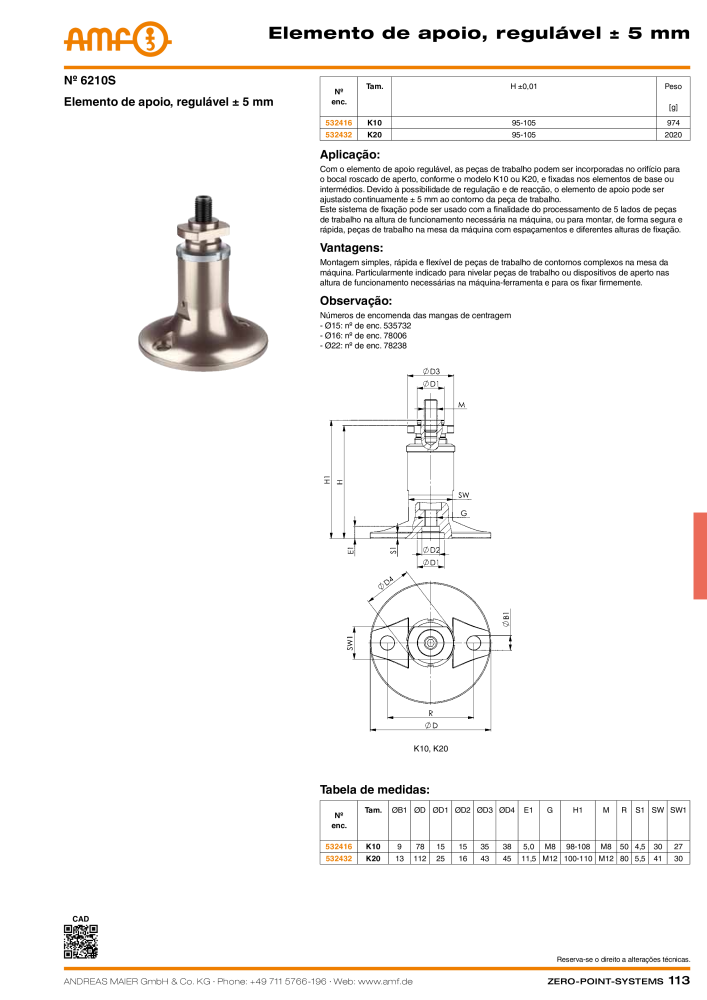 Catálogo AMF SISTEMAS DE PONTO ZERO NR.: 20366 - Seite 113