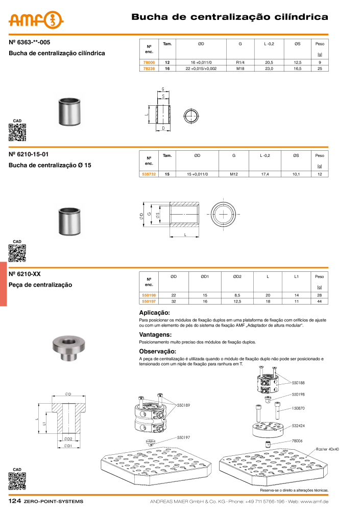 Catálogo AMF SISTEMAS DE PONTO ZERO Nº: 20366 - Página 124