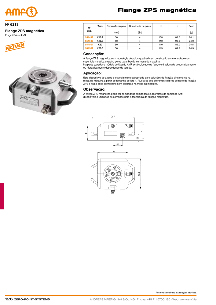 Catálogo AMF SISTEMAS DE PONTO ZERO Nº: 20366 - Página 126