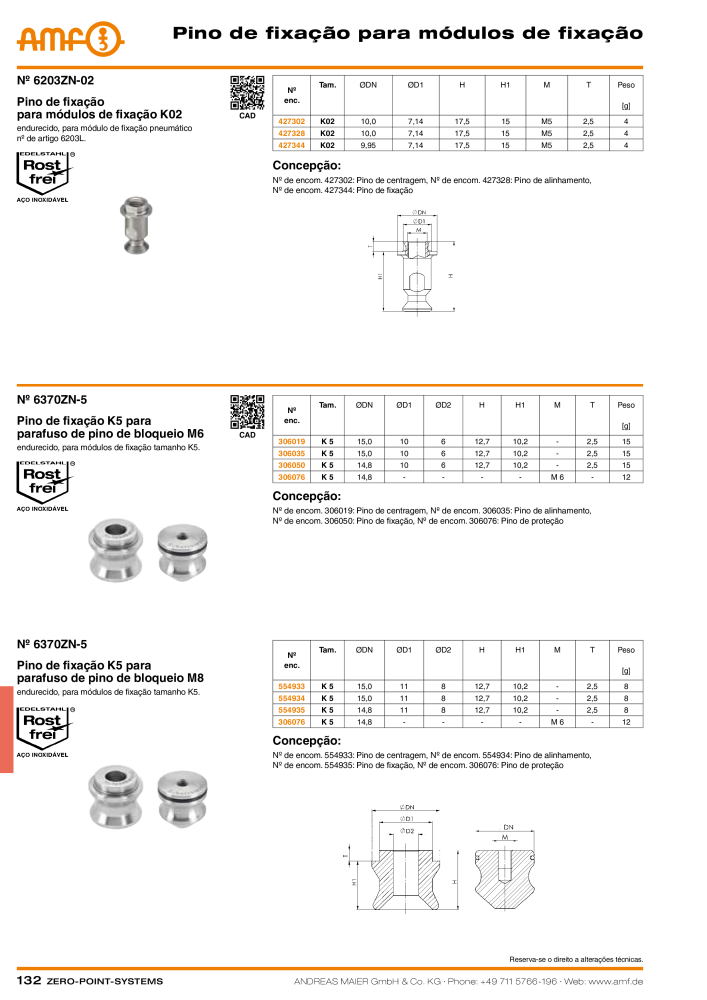 Catálogo AMF SISTEMAS DE PONTO ZERO NR.: 20366 - Seite 132