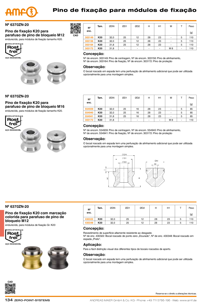 Catálogo AMF SISTEMAS DE PONTO ZERO NR.: 20366 - Seite 134