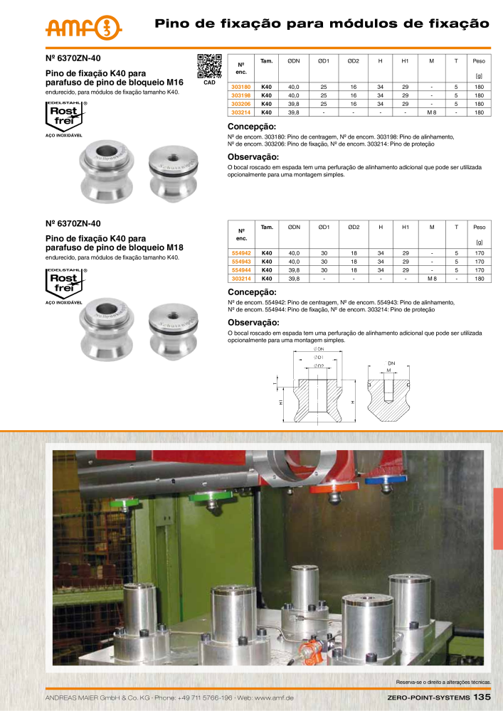 Catálogo AMF SISTEMAS DE PONTO ZERO Nb. : 20366 - Page 135