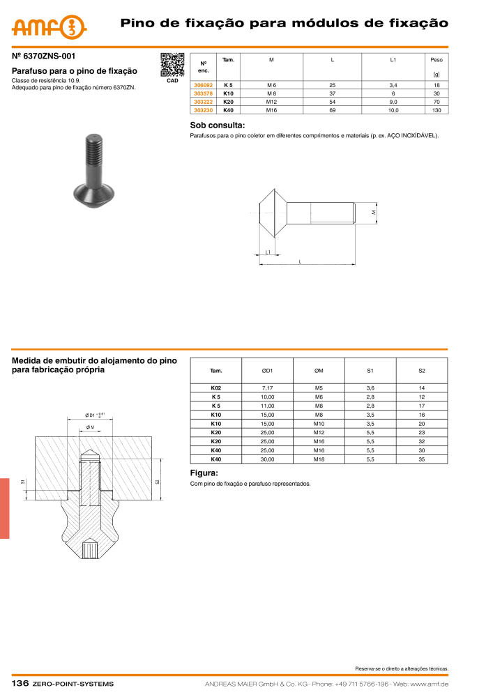 Catálogo AMF SISTEMAS DE PONTO ZERO NO.: 20366 - Page 136