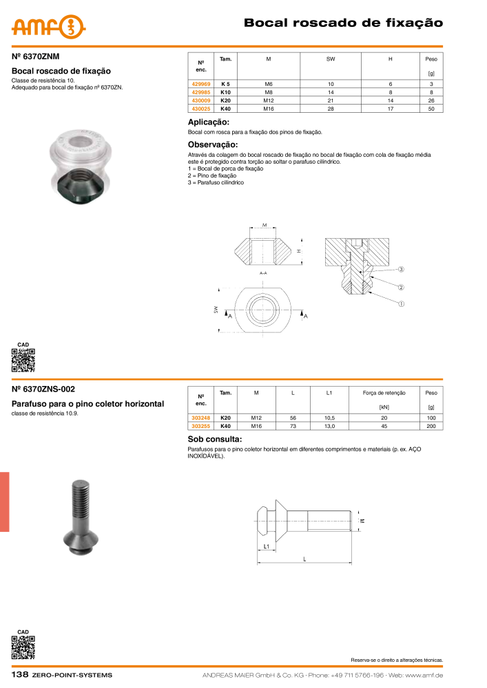 Catálogo AMF SISTEMAS DE PONTO ZERO NR.: 20366 - Seite 138