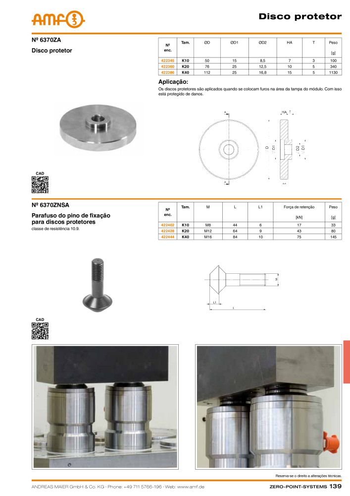 Catálogo AMF SISTEMAS DE PONTO ZERO Nb. : 20366 - Page 139