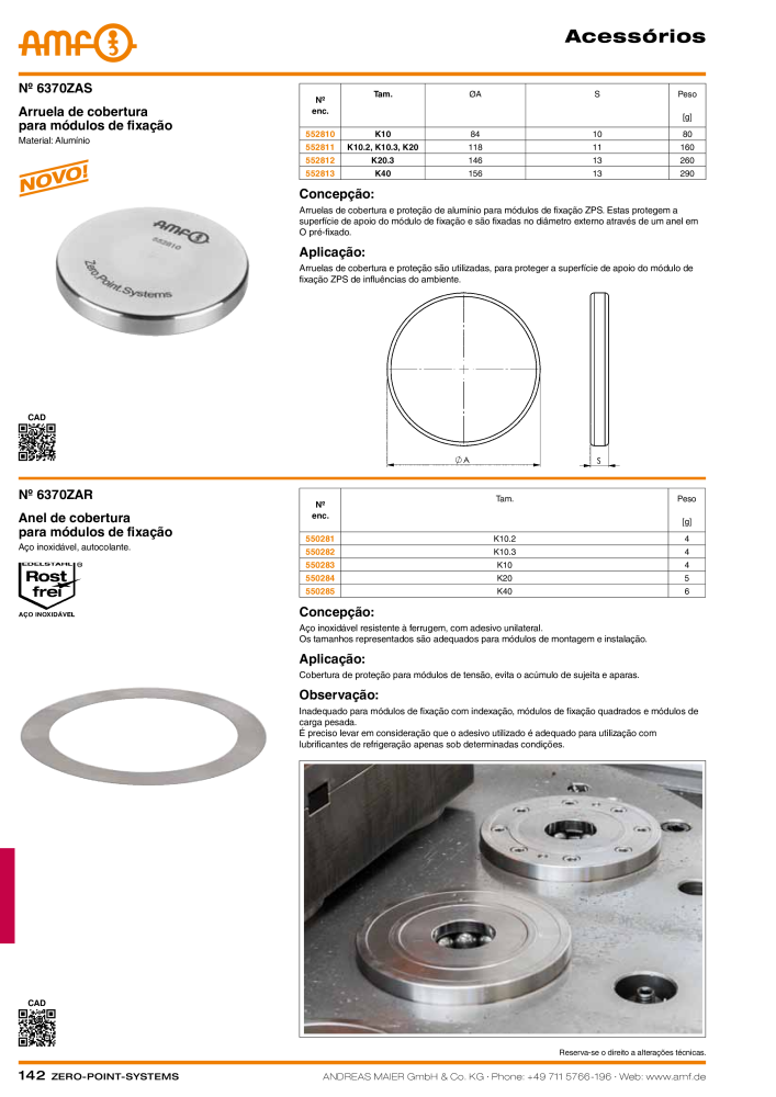Catálogo AMF SISTEMAS DE PONTO ZERO Nº: 20366 - Página 142