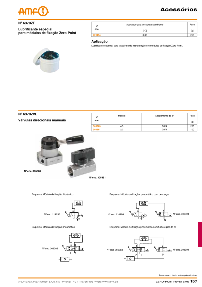 Catálogo AMF SISTEMAS DE PONTO ZERO NR.: 20366 - Seite 157
