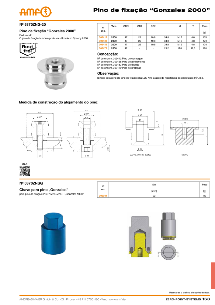 Catálogo AMF SISTEMAS DE PONTO ZERO NO.: 20366 - Page 163
