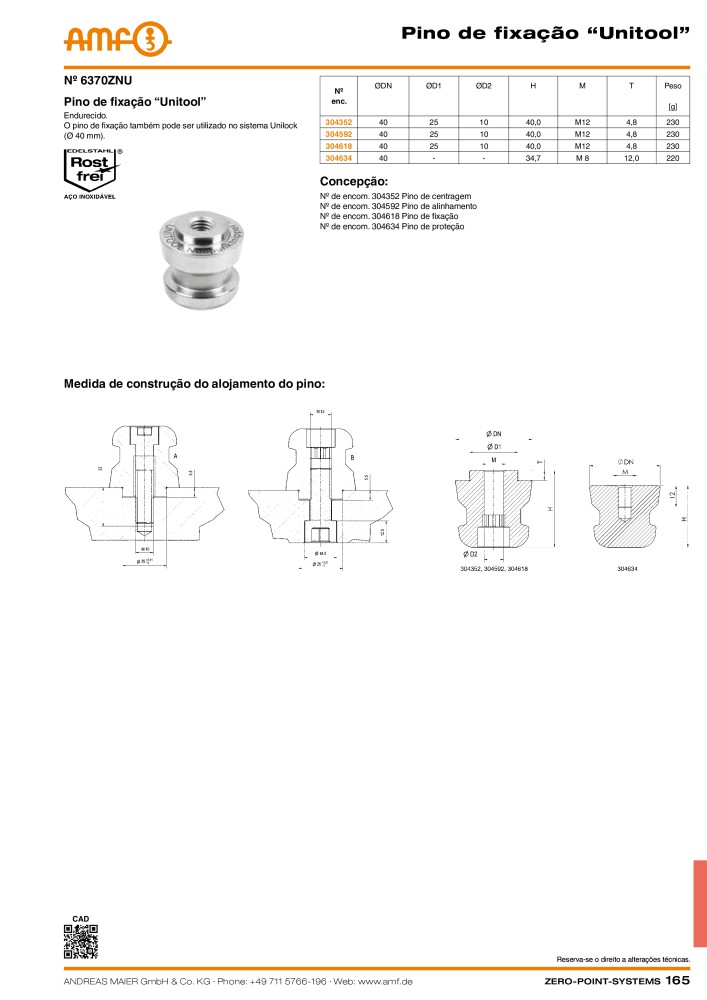 Catálogo AMF SISTEMAS DE PONTO ZERO NR.: 20366 - Seite 165