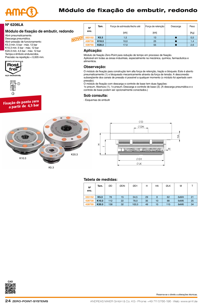Catálogo AMF SISTEMAS DE PONTO ZERO Nº: 20366 - Página 24