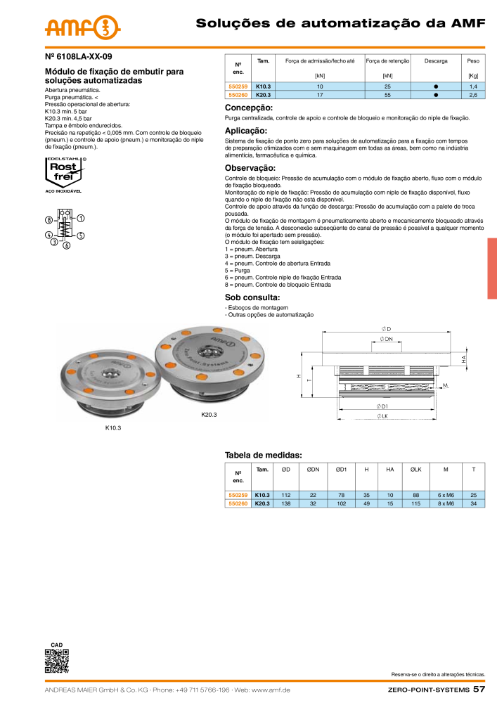 Catálogo AMF SISTEMAS DE PONTO ZERO NR.: 20366 - Seite 57